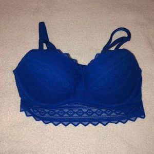 PINK by VS Blue Lace Push Up Bralette